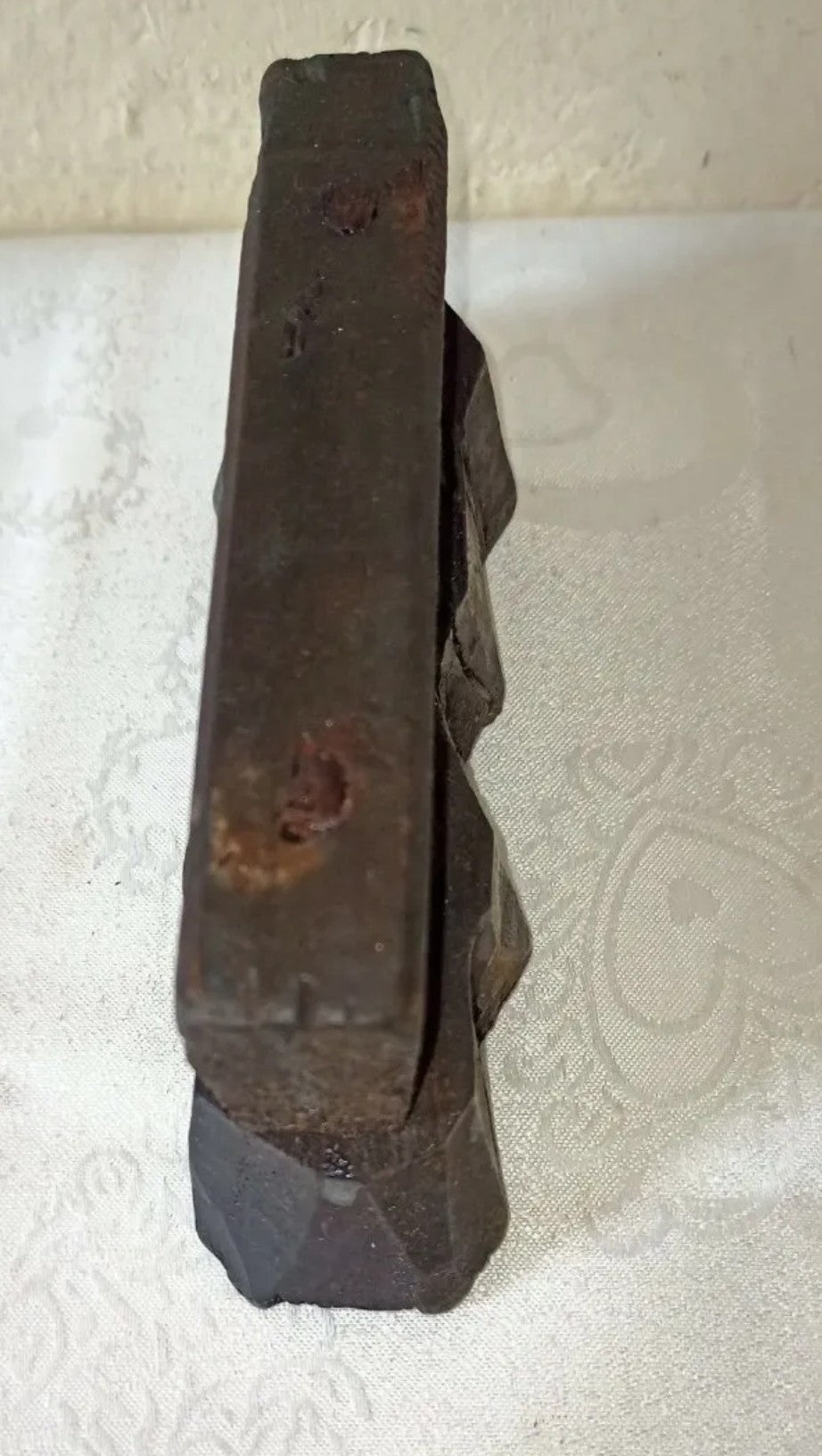 Antico timbro in legno per stoffe e tessuti