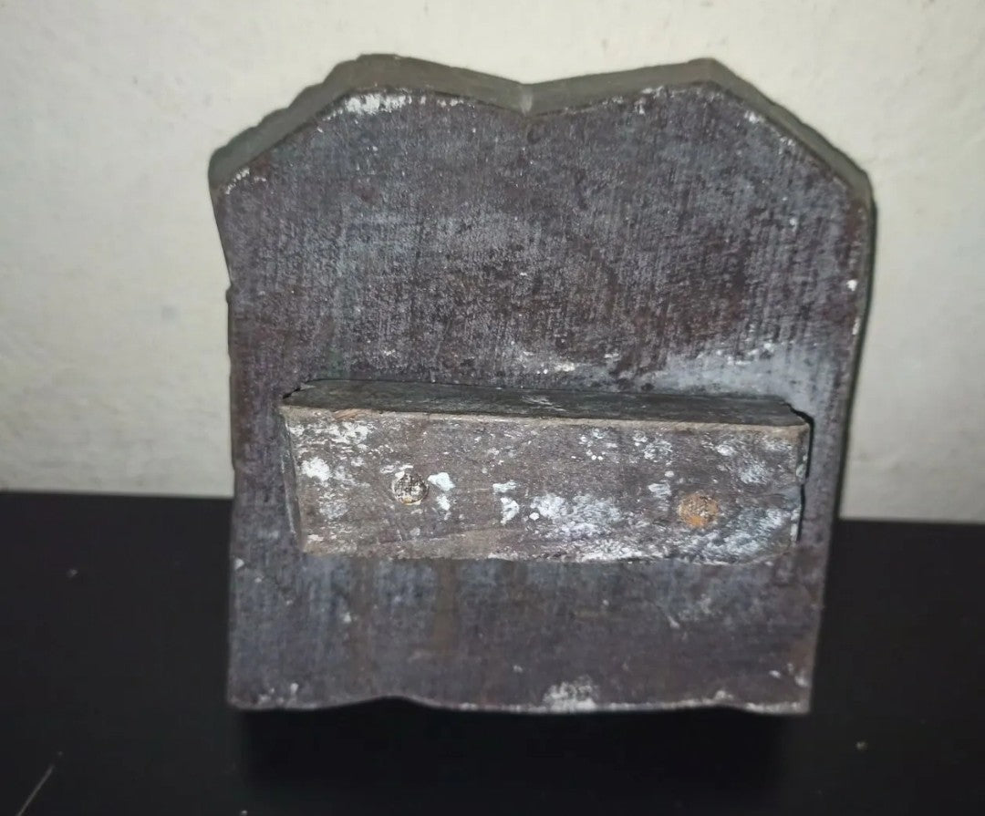 Antico timbro in legno per stoffe e tessuti