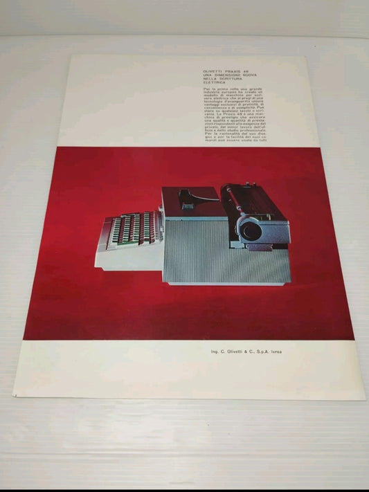 Olivetti Stampa Pubblicitaria Originale estratta da pubblicazione D'epoca e rifilata
Anni 60
Dimensioni 31,5 x 23 cm circa