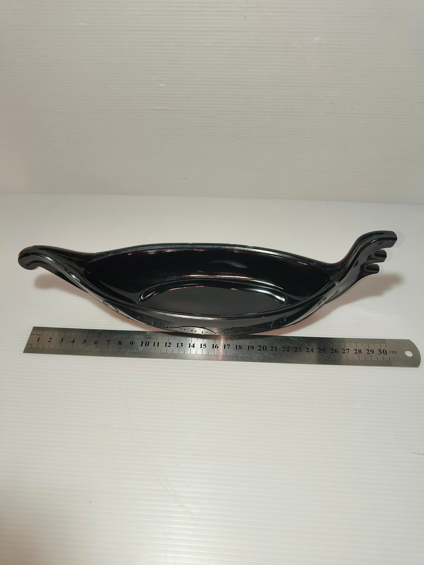 Murano Gondola In Vetro Nero Vintage, LEGGI