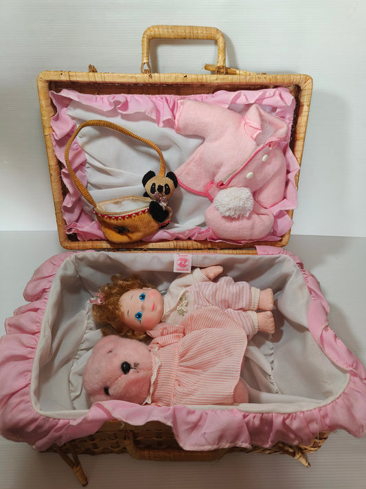 Bambola con cestino Zanini e Zambelli vintage, LEGGI