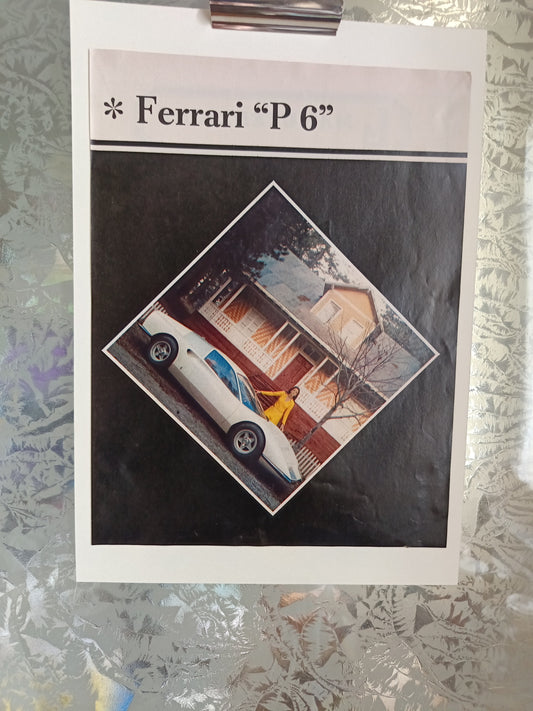 Ferrari P6 Locandina
Rifilata Da Rivista D'epoca Su Cartoncino