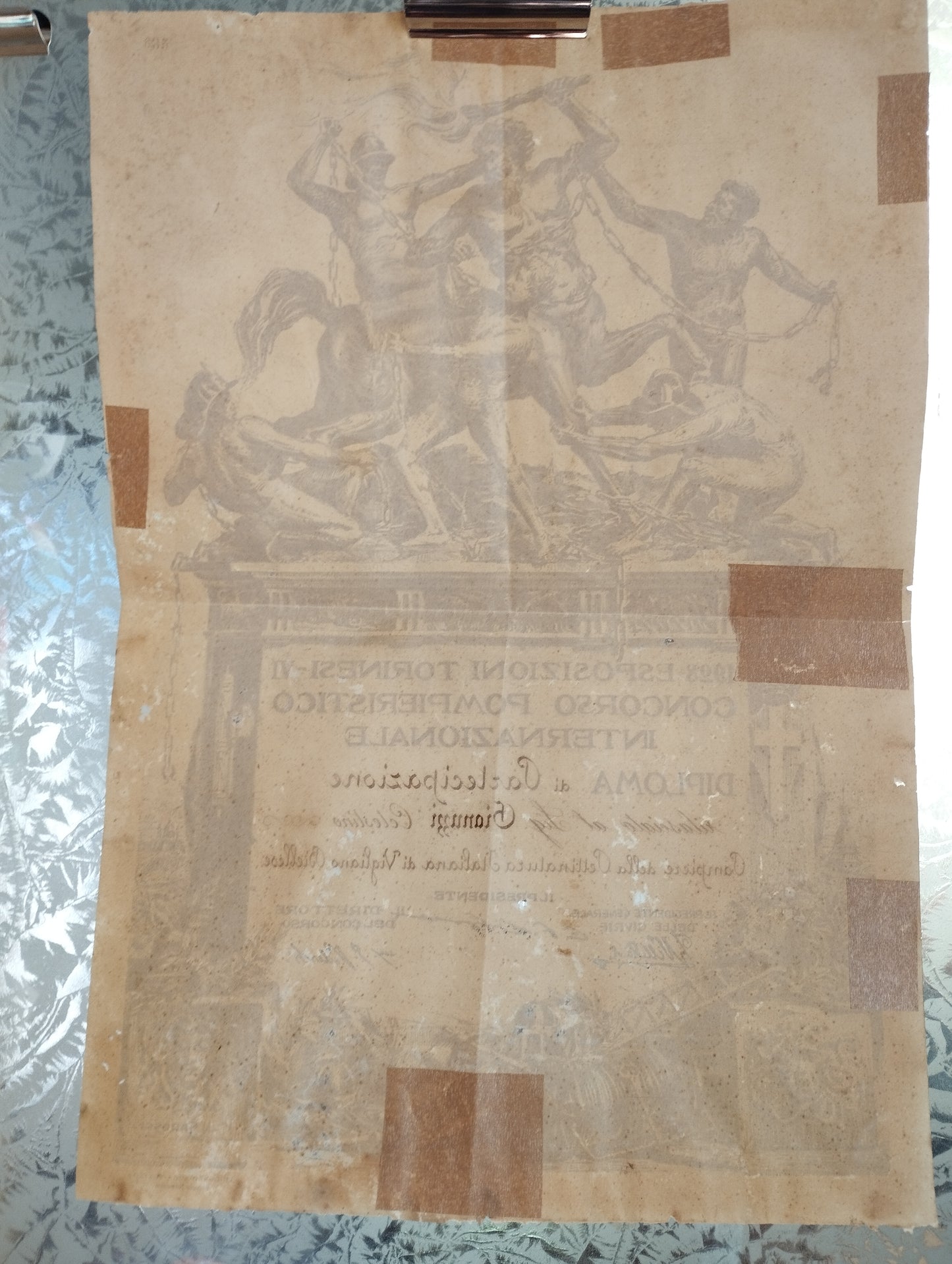 Antico Diploma di Partecipazione VI Concorso Pompieristico Internazionale
1928 Esposizioni Torinesi