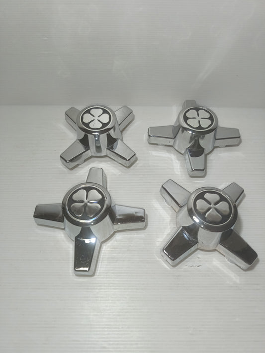4 Coprimozzo Quadrifoglio Per Auto D'epoca In Plastica Cromata
Anni 60/70