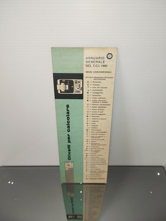 Segnalibro Olivetti T.C.I. 1961