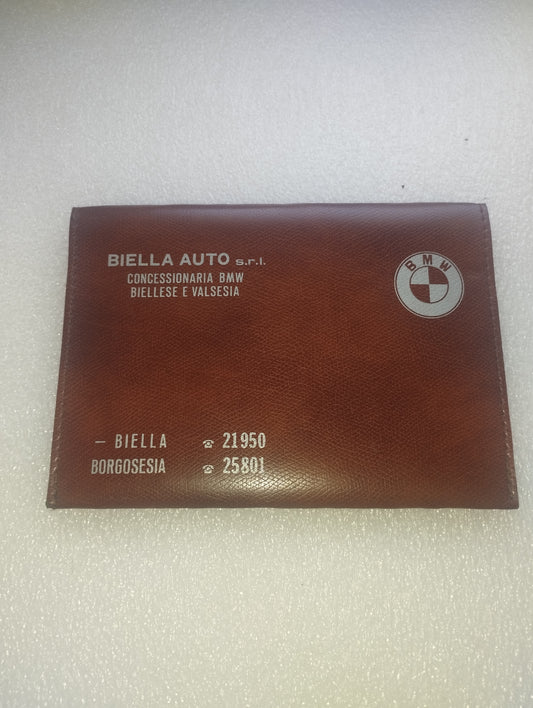 Porta Documenti/Libretto BMW In Finta Pelle Anni 70