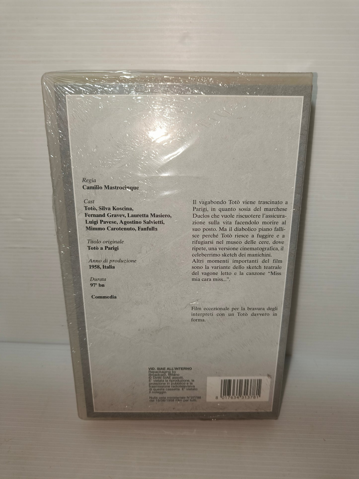 VHS Totò A Parigi collana 100 film per 100 anni di cinema