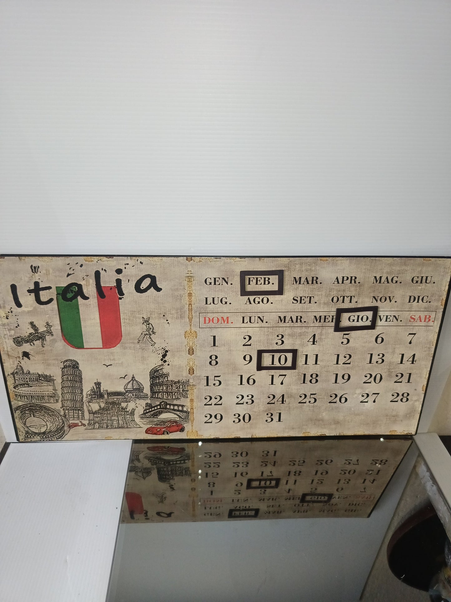 Italia Calendario Perpetuo In Metallo Da Appendere