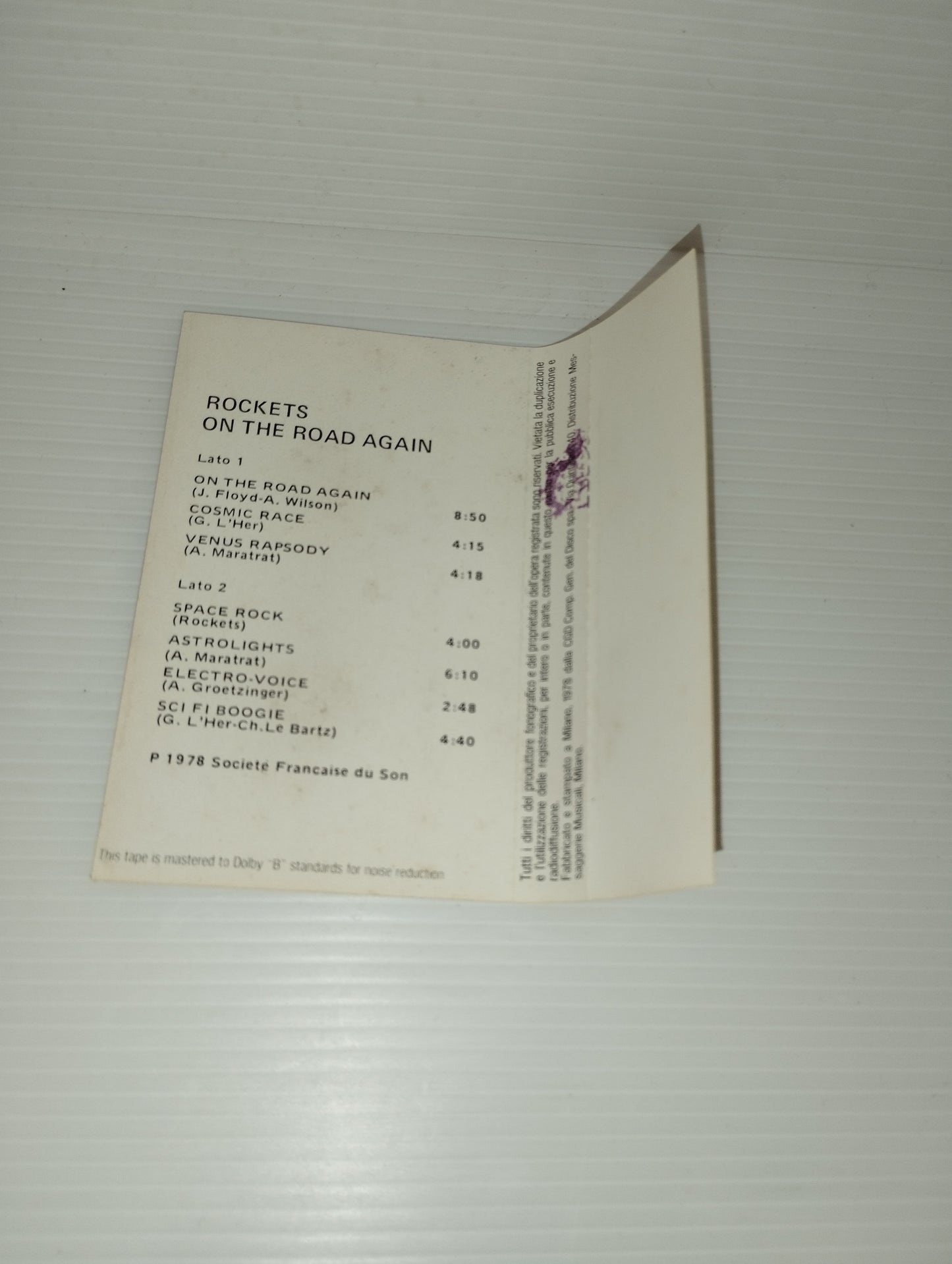 On The Road Again Rockets Musicassetta
Edita nel 1978 da Derby cod.30 DBR 20014