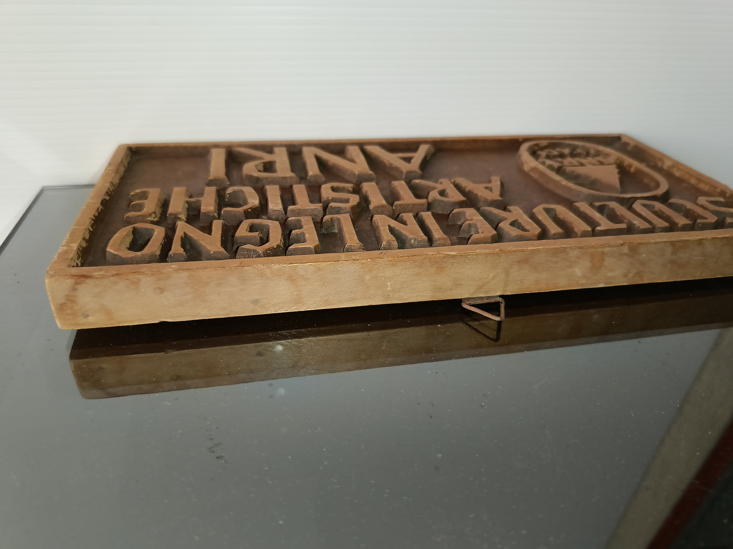 Insegna ANRI Sculture In Legno Artistiche Vintage