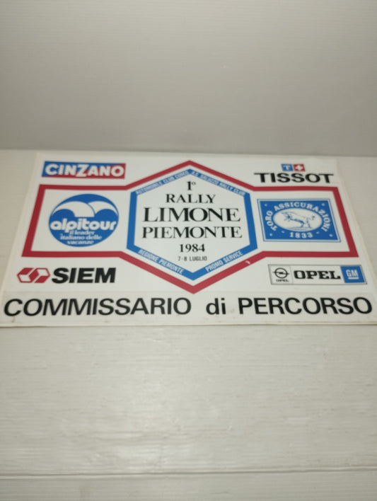 1° Rally Limone Piemonte 1984 Adesivo Originale
Misure 39x24 Cm circa