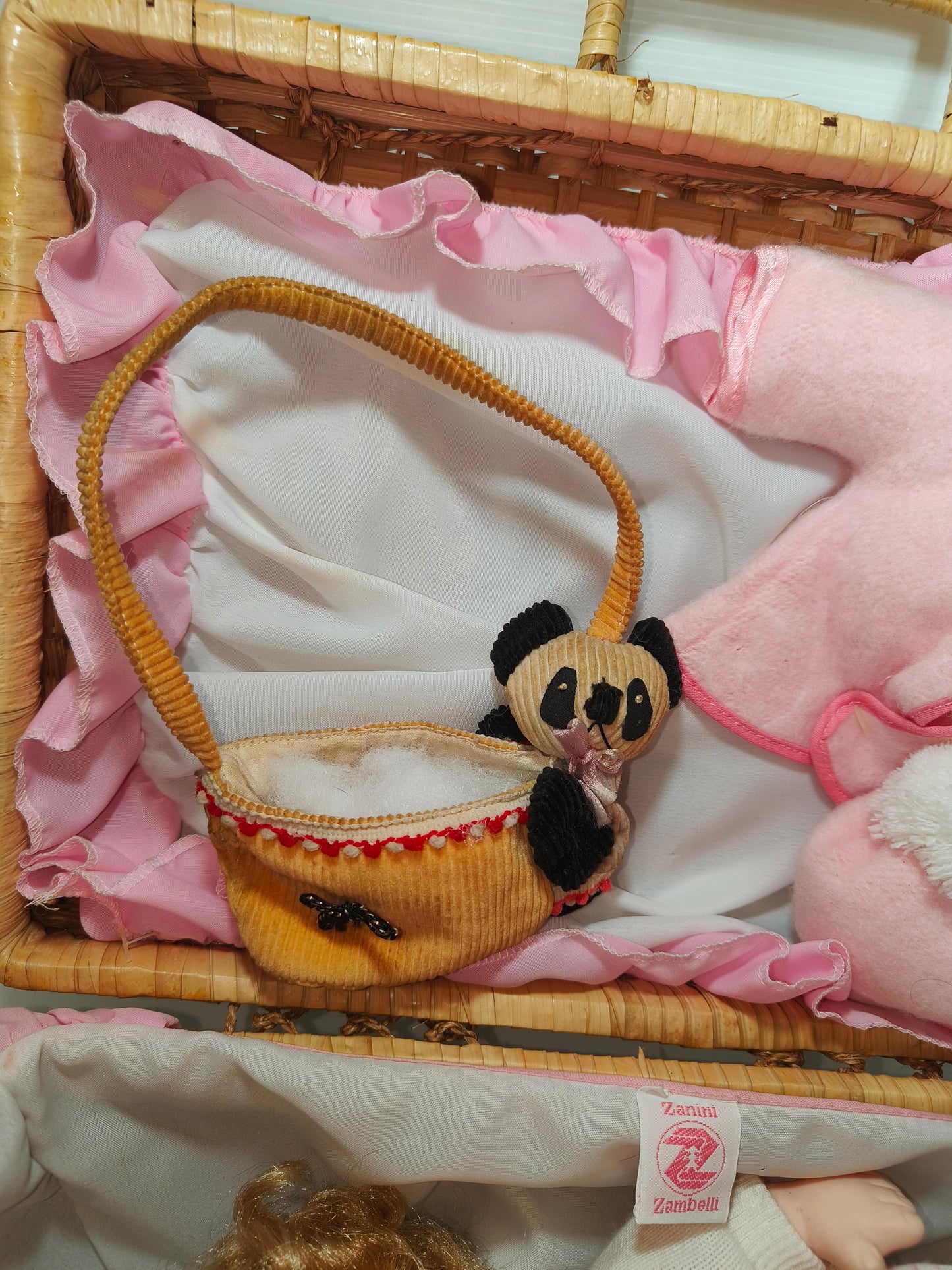 Bambola con cestino Zanini e Zambelli vintage, LEGGI