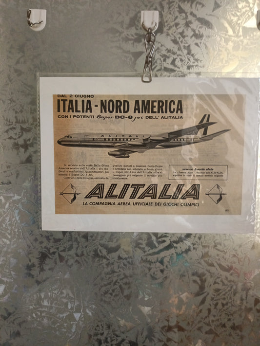 Alitalia Locandina
Rifilata Da Rivista D'epoca Su Cartoncino