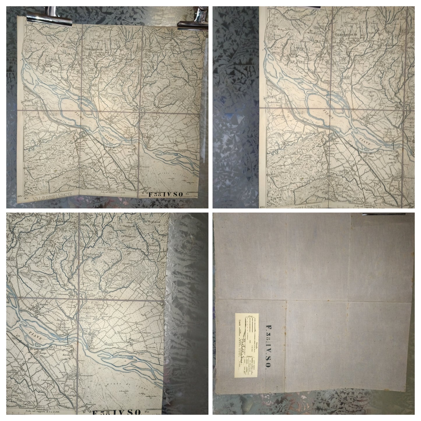 Antica Cartina Telata Valdobbiadene scala 1:25.000
Primi del '900