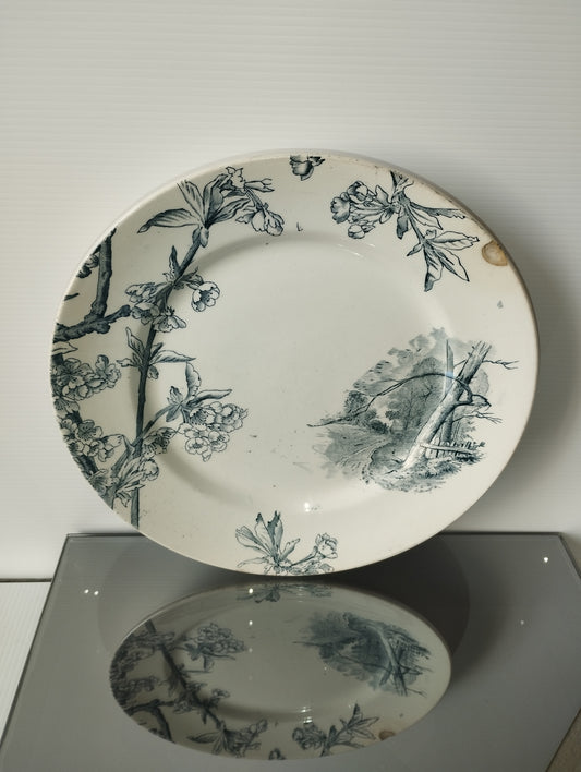 Antico Piatto In Ceramica Terre De Fer