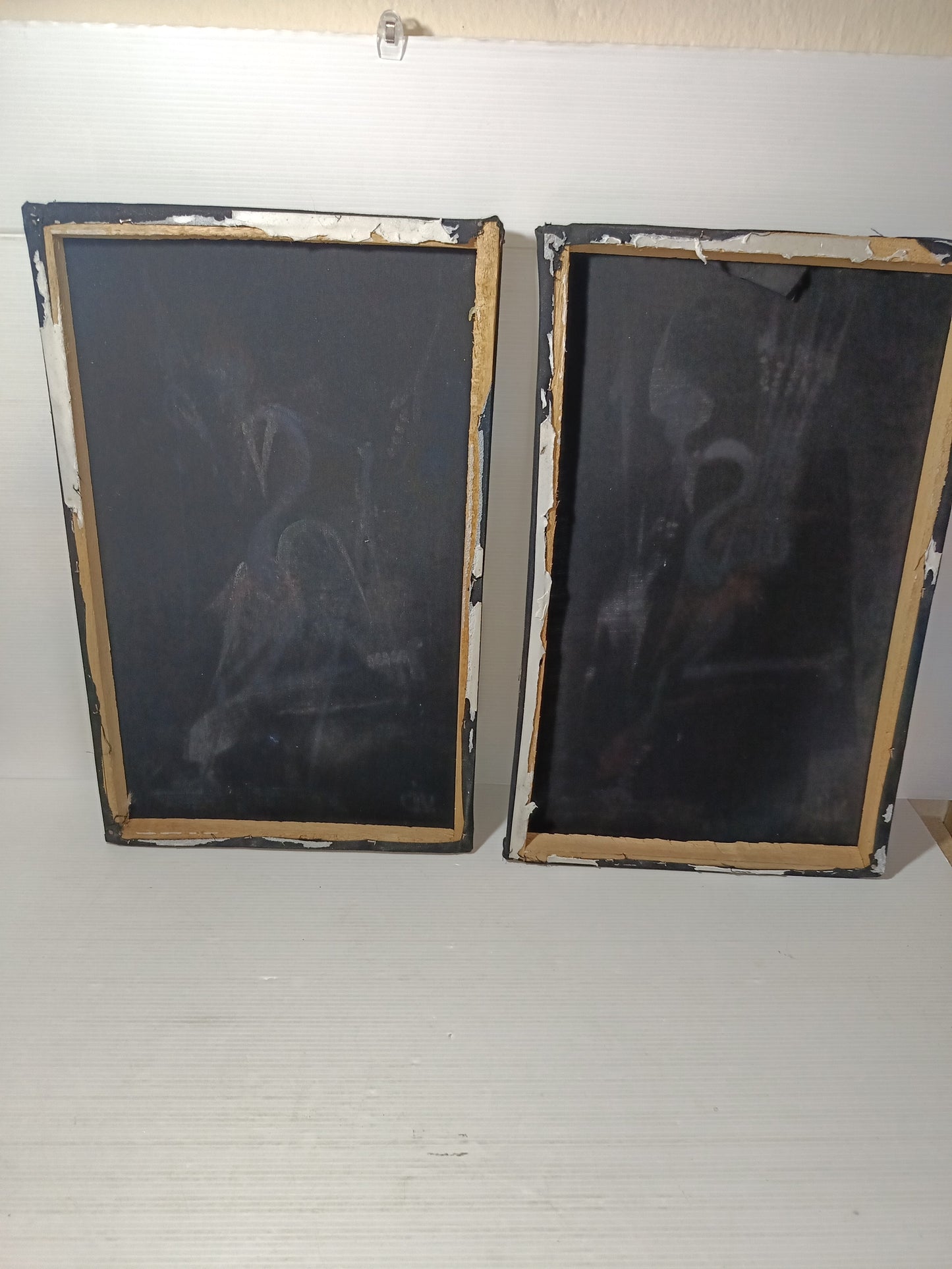 2 Dipinti Africani Su Tessuto vintage