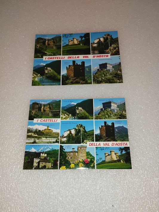 2 Cartoline I Castelli Della Val D'Aosta Vintage