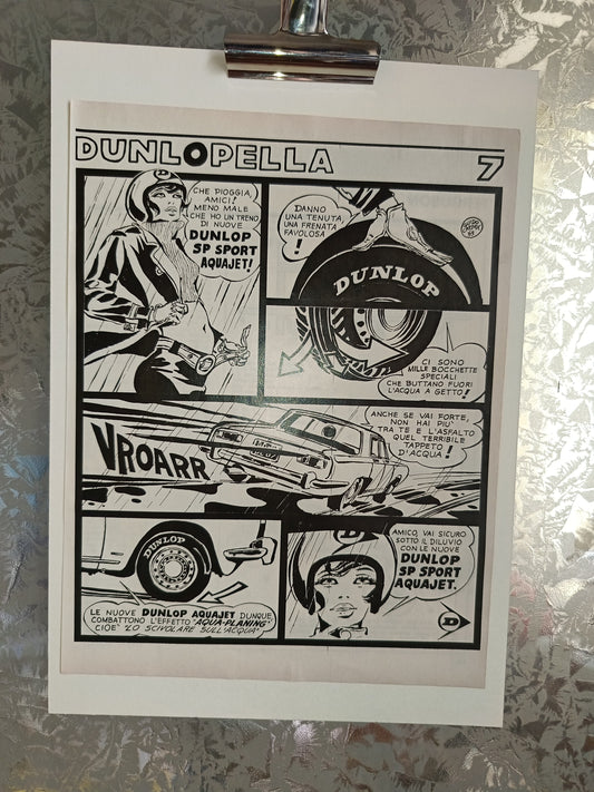 Dunlop Aquajet Guido Crepax Locandina
Rifilata Da Rivista D'epoca Su Cartoncino