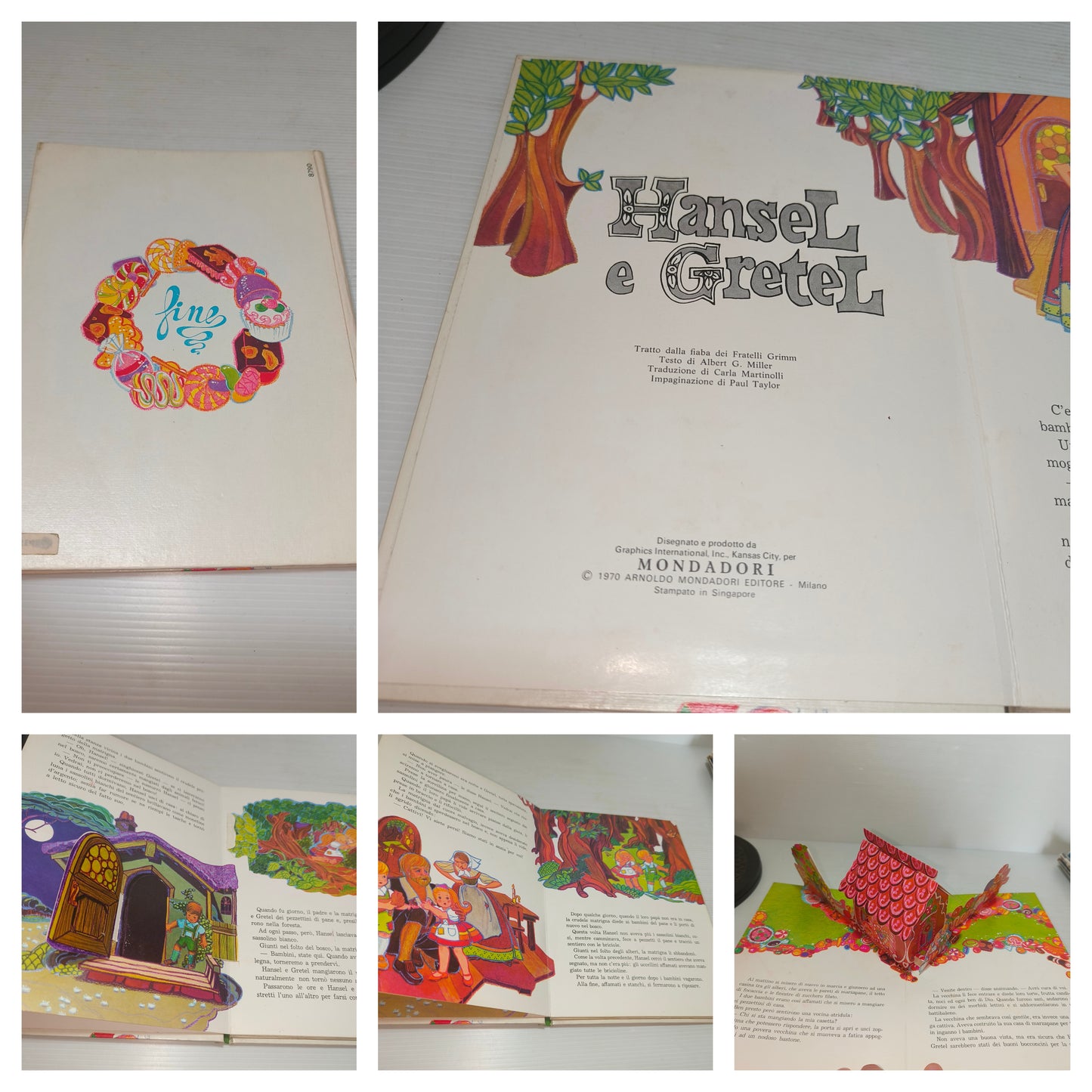 Libro Pop Up Hansel e Gretel, Mondadori 1970