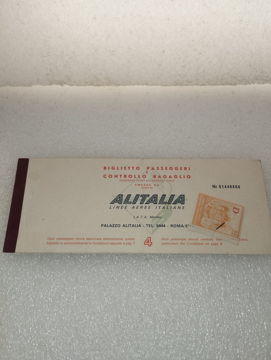 Alitalia Biglietto Aereo Anni 70
Originale