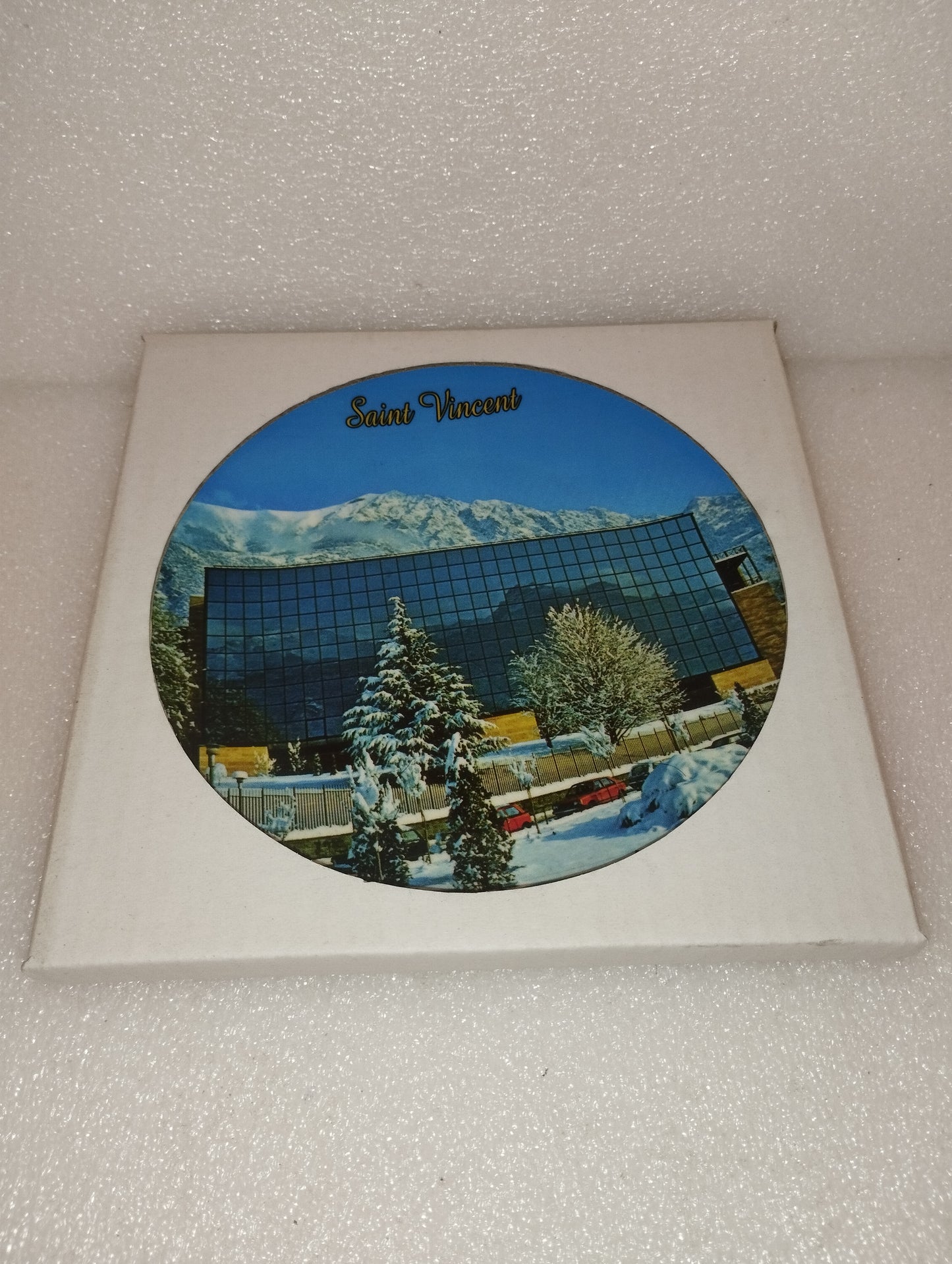 Piatto Souvenir Saint Vincent In Ceramica Vintage