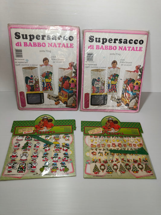 Lotto natalizio Sacchi e decalcomanie anni 80, LEGGI