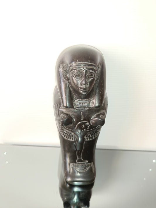 Statuetta Egizia In Pietra Nera Vintage