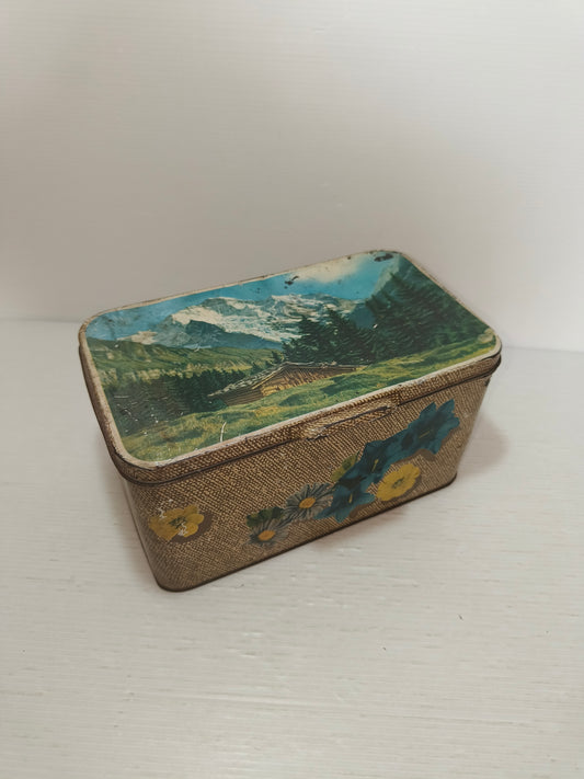 Scatola antica in latta Bertolini, LEGGI