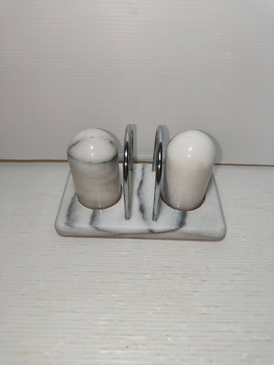Sale e pepe porta tovaglioli in marmo vintage, LEGGI