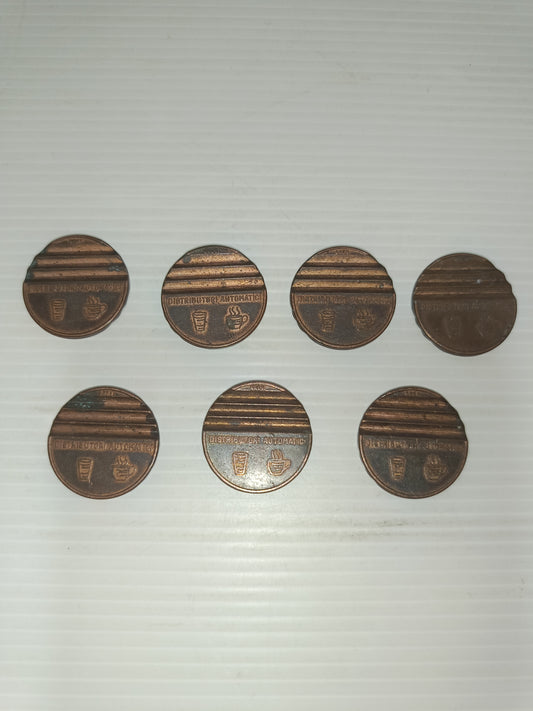 7 Gettoni Per Distributori Automatici Vintage