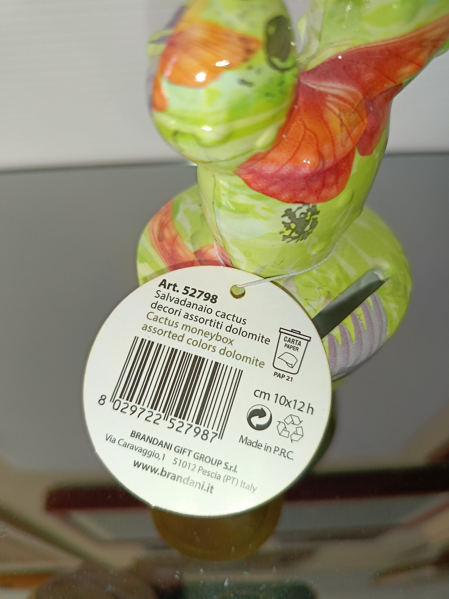Salvadanaio Cactus Brandani In Dolomite Decorata