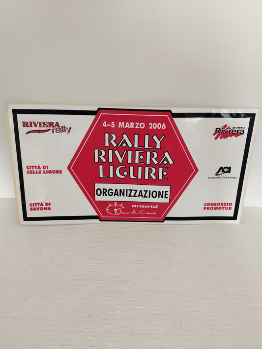 Rally Riviera Ligure 2006 Adesivo Originale
Organizzazione