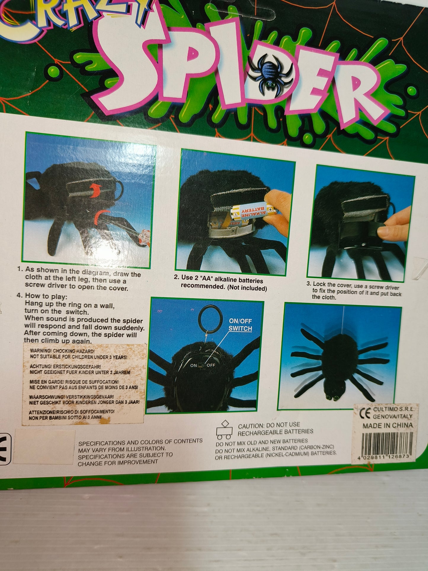 Crazy Spider Halloween Trasmettitore del suono vintage