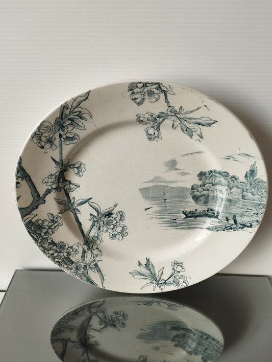 Antico Piatto In Ceramica Terre De Fer