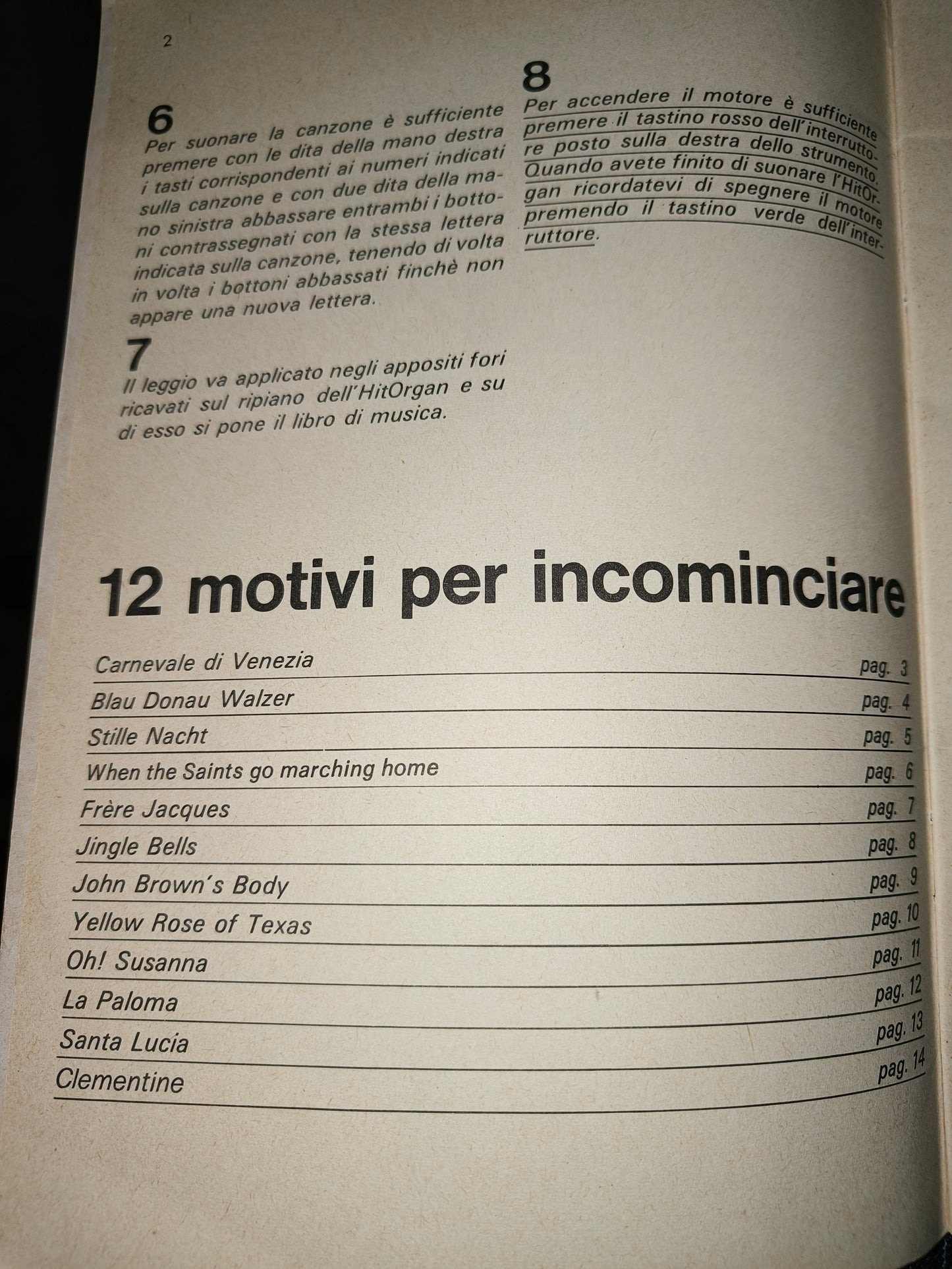 Libretto Preludio Bontempi Hit Organ anni 70