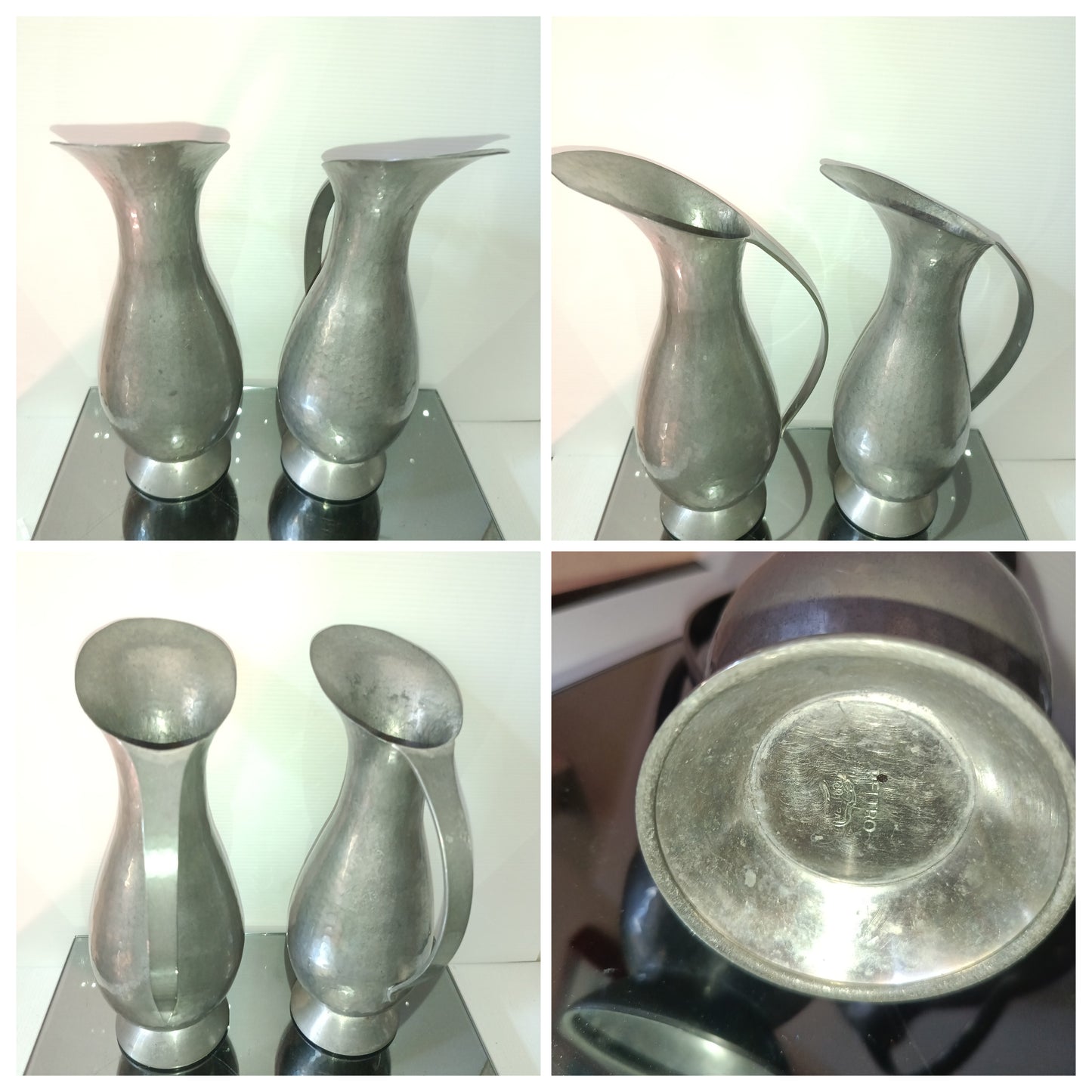 2 Vasi In Peltro Co-Bra Vintage