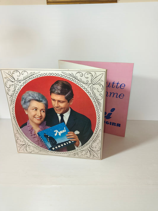 Baci Perugina cartonato pubblicitario anni 50-60, LEGGI