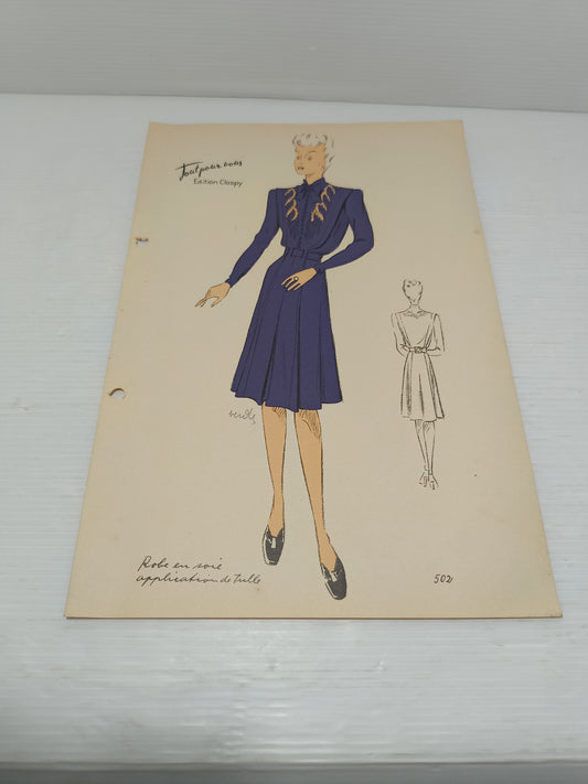 Abito Moda Femminile
Tout pour Vous Edition Claspy
Stampa D'epoca Originale
Anni 40