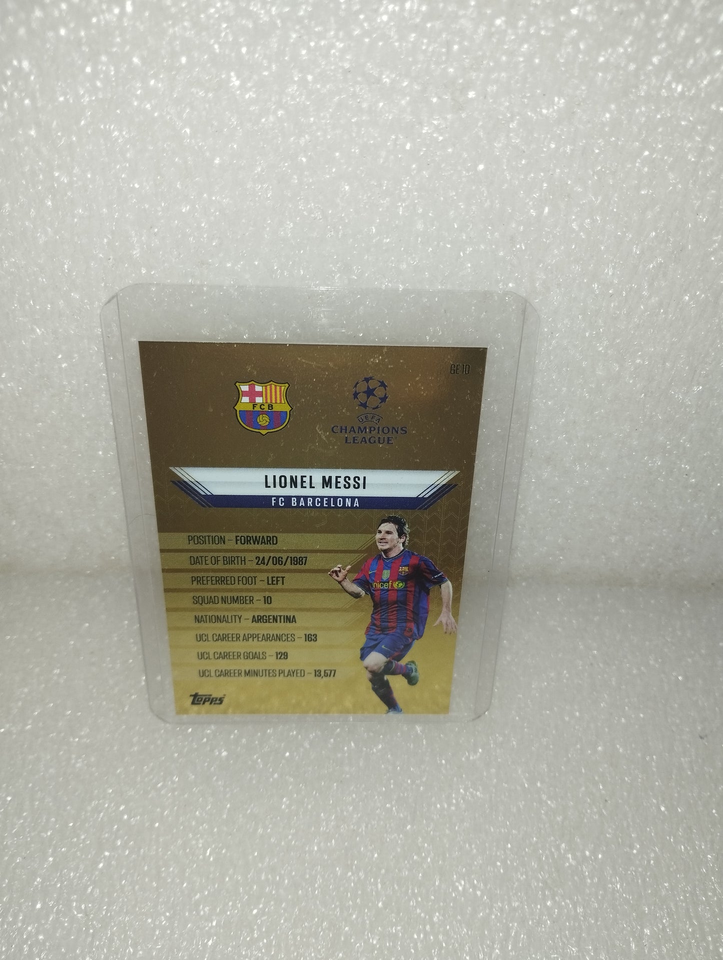 Lionel Messi Barcelona Card Gold Edge Edition Topps
Legend