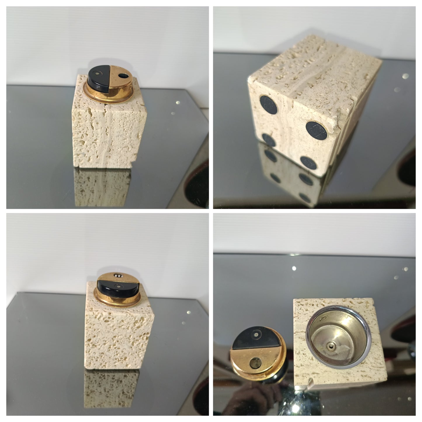 Accendino In Travertino Nestore Cerri Anni 70 Da Revisionare