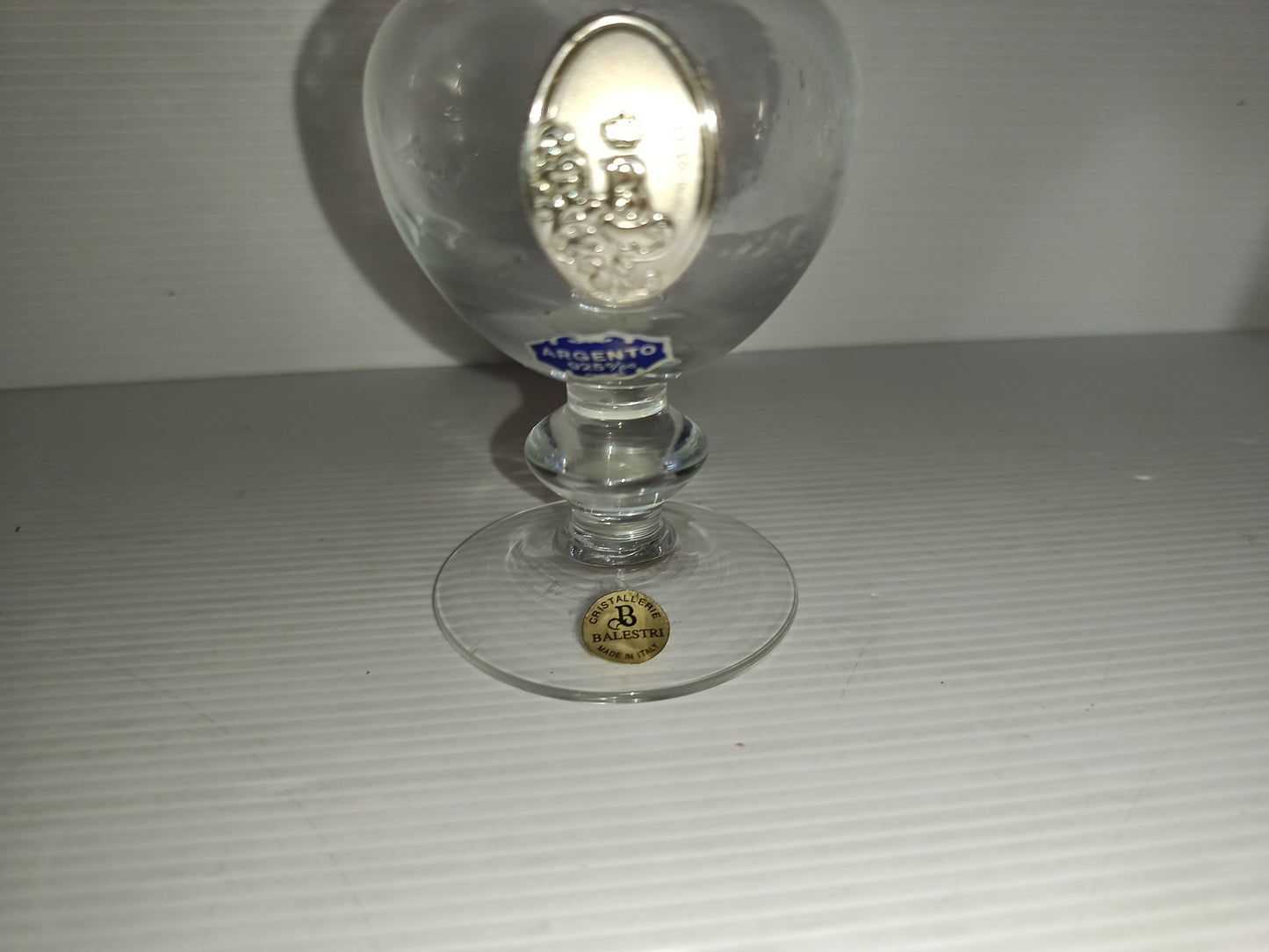 Cristallerie Balestri Vaso Con Placchetta In Argento 925