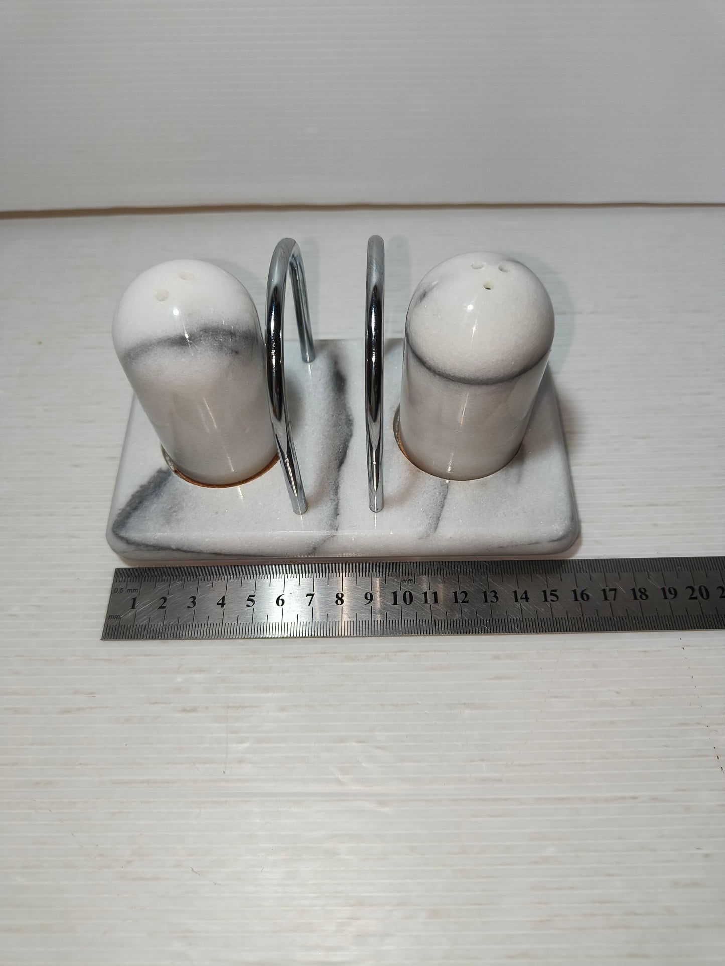 Sale e pepe porta tovaglioli in marmo vintage, LEGGI