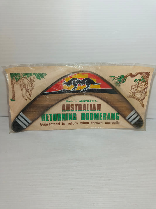 Souvenir Boomerang Australia Dipinto A Mano Vintage