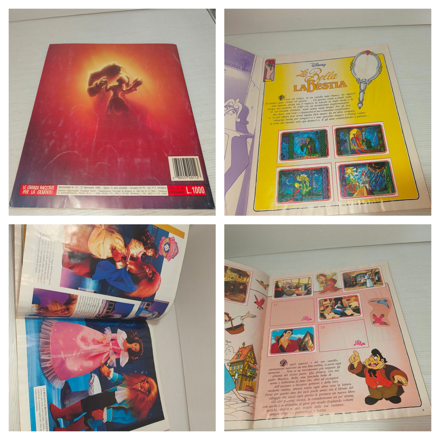 Album figurine La Bella e la bestia anni 90