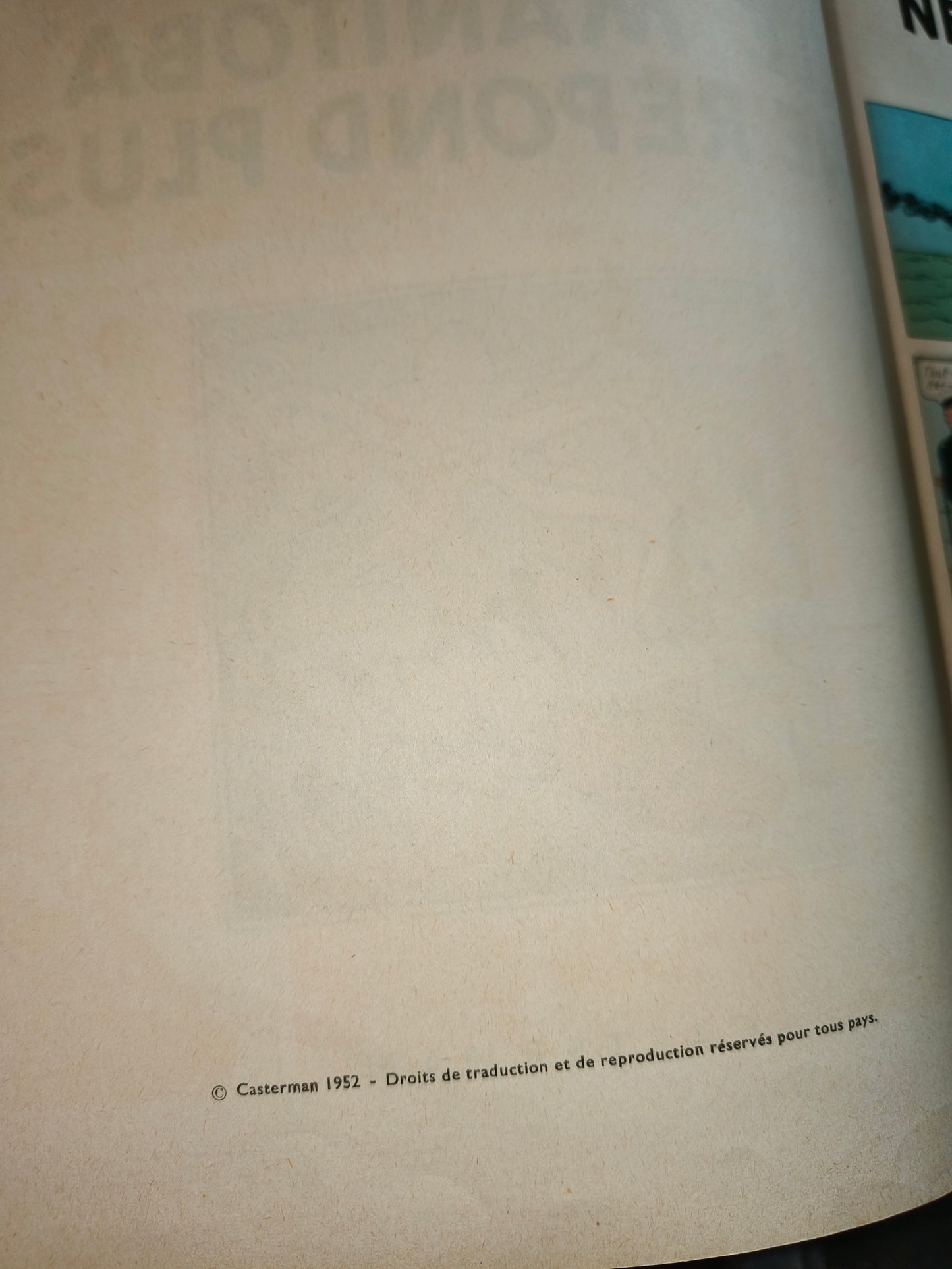 Fumetto Le Manitoba Ne Répond Plus 1952, LEGGI