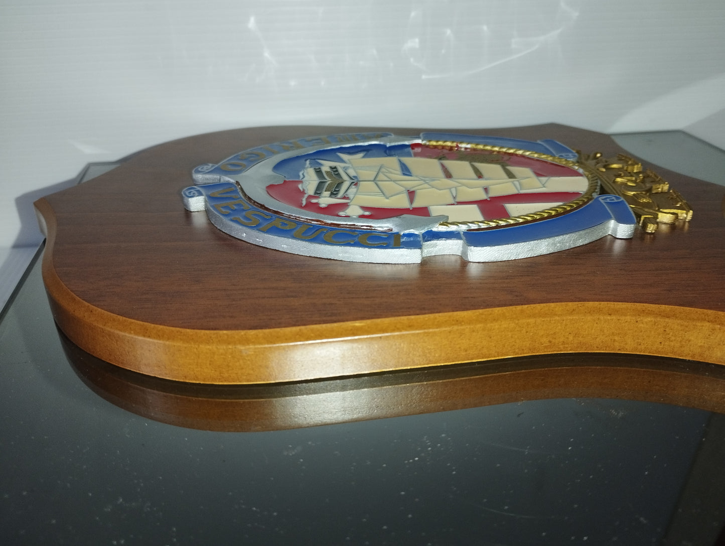 Stemma Amerigo Vespucci In Metallo Smaltato e Legno