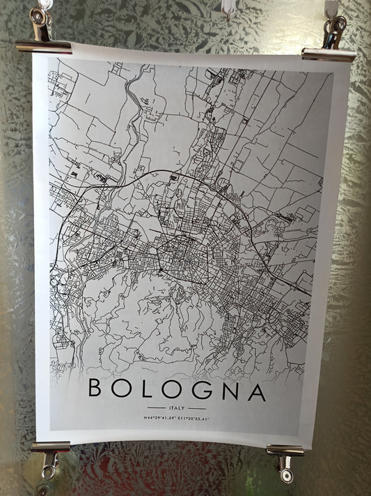 Stampa Su Tela Mappa stilizzata Bologna
Misure 75 x 55 Cm