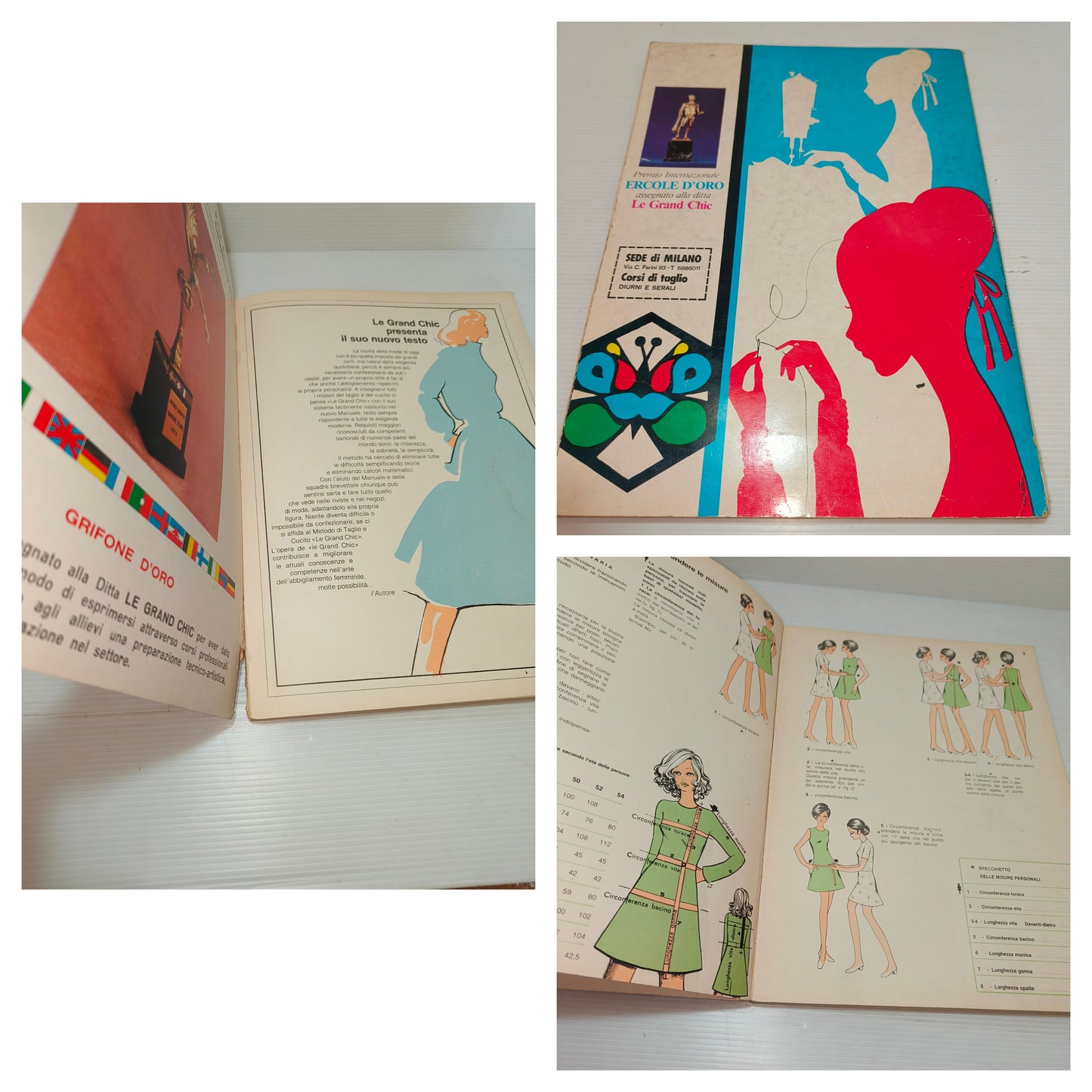Manuale trattato di taglio e confezione Abbigliamento femminile anni 70