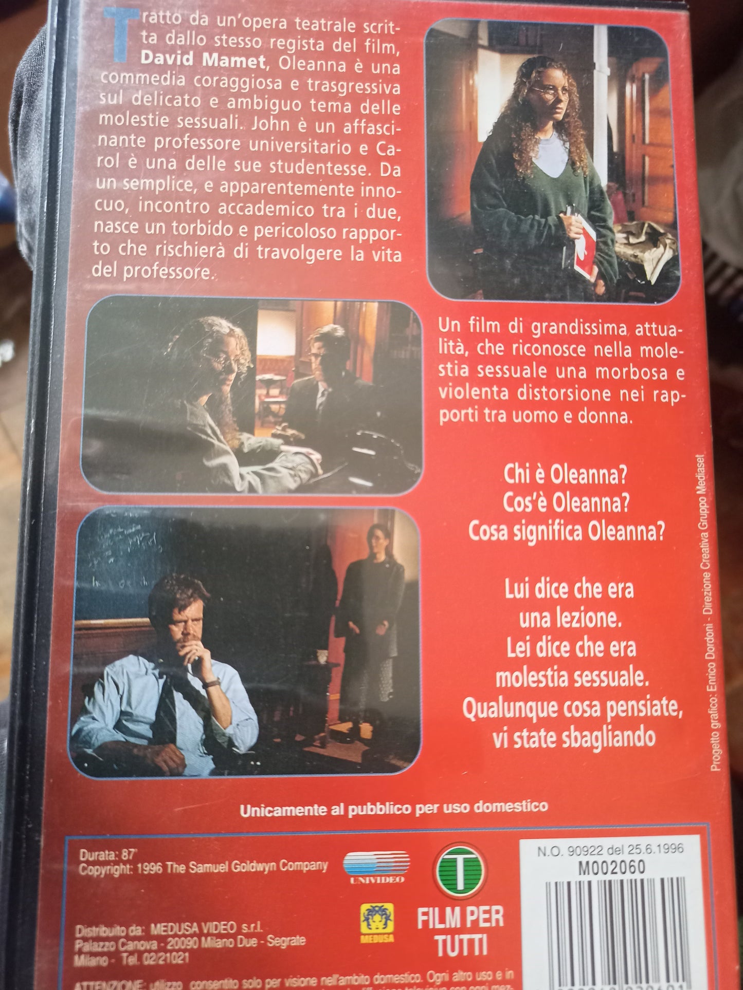VHS Oleanna, David Mamet