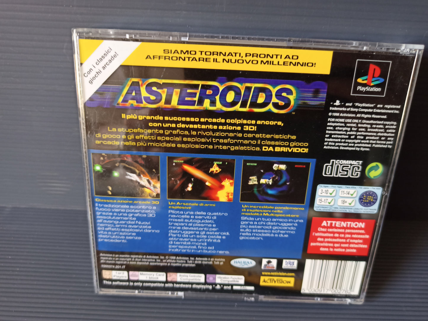 Asteroids video game for PlayStation 1